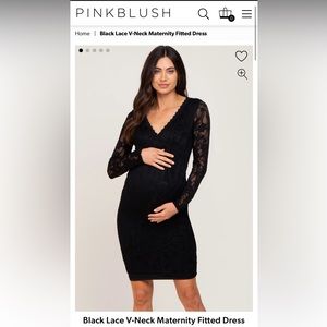 *SOLD* PinkBlush Black Lace Maternity Dress, Medium